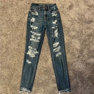 American Eagle, Size 000, Blue Ripped Jeans